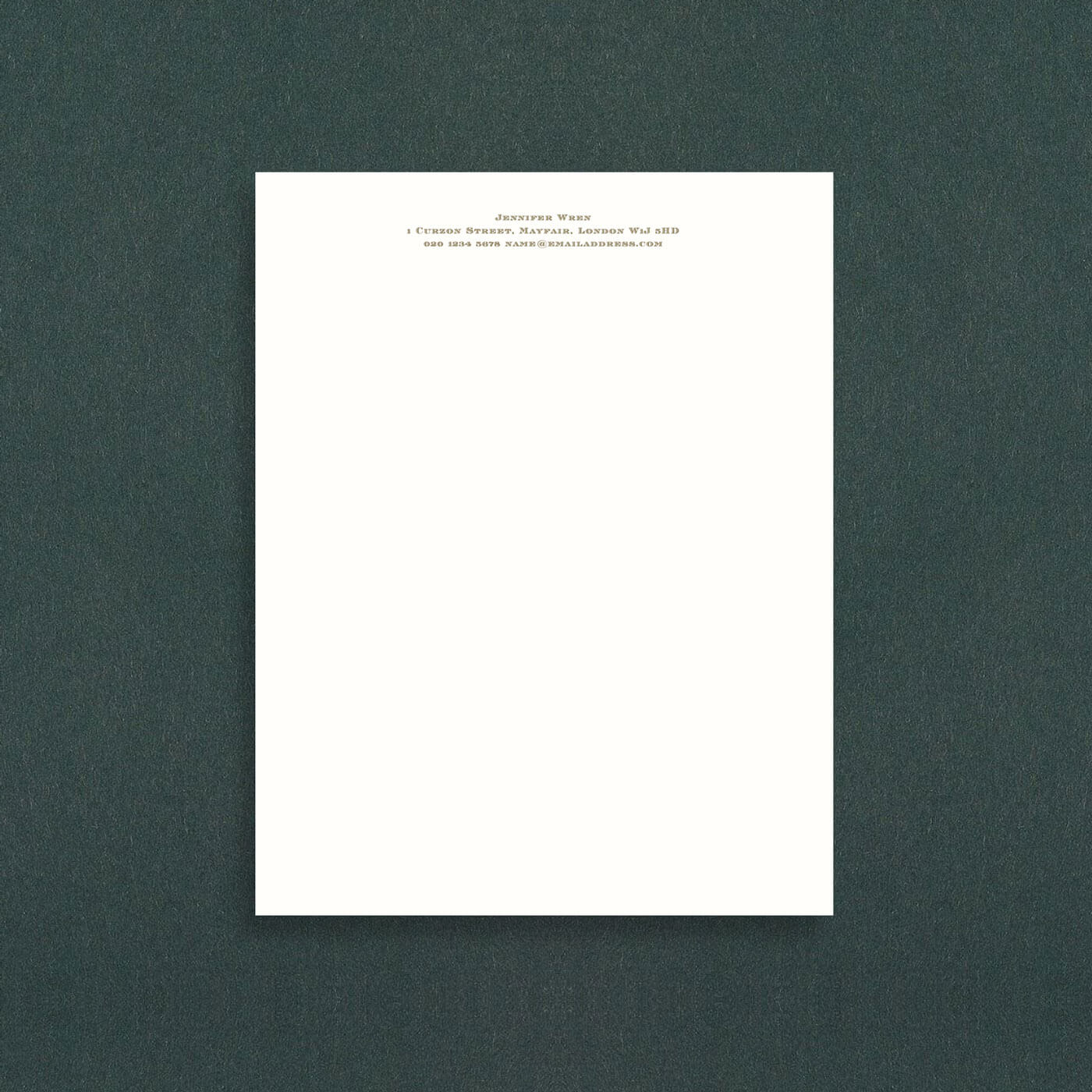 Engraved Letterheads 7" x 9" (Header Only)