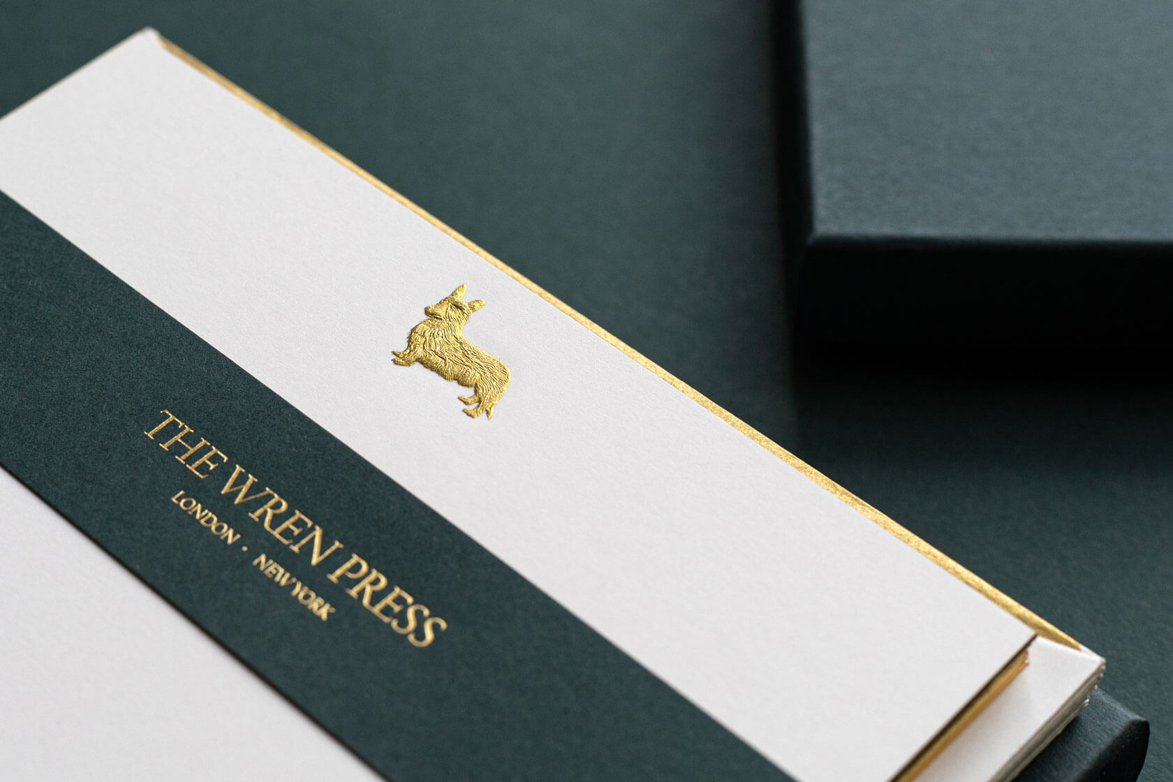 gold foil corgi note cards luxury stationery