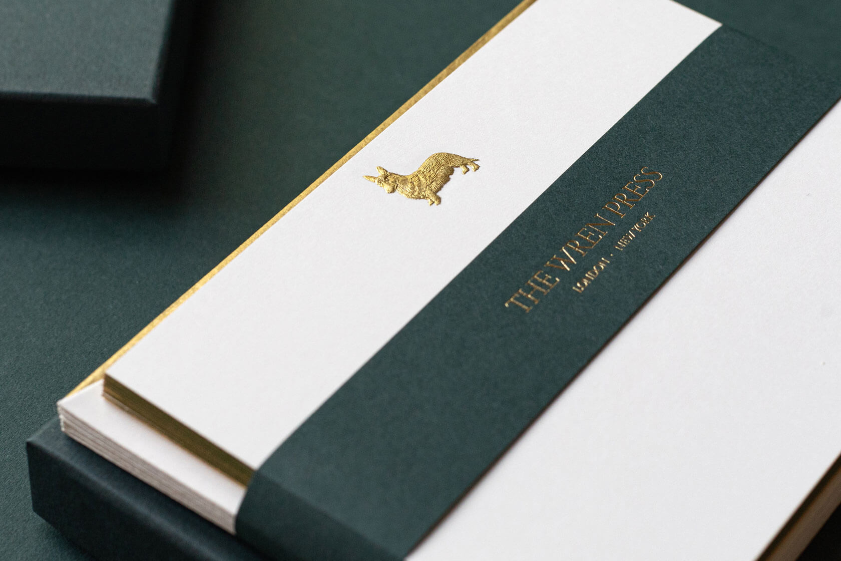luxury gold foil corgi writing cards stationery with envelopes
