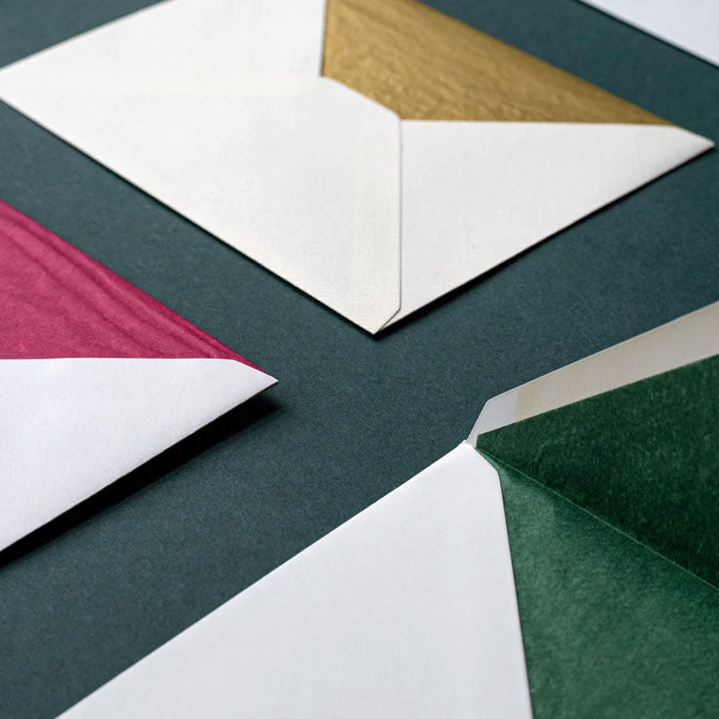 luxury envelopes with coloured lining paper made in london