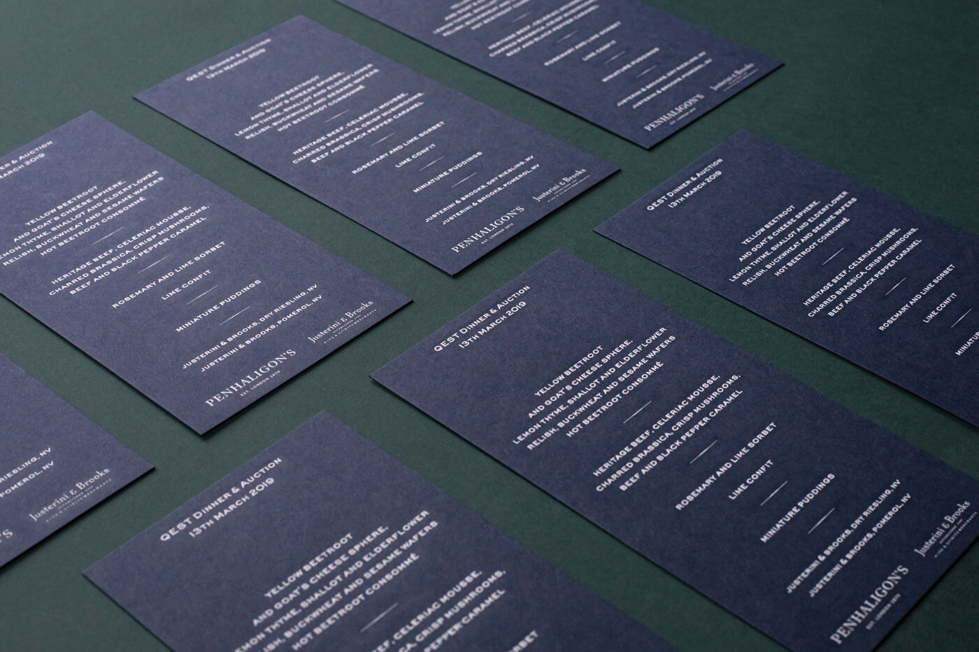 luxury event menu printing stationery by the wren press