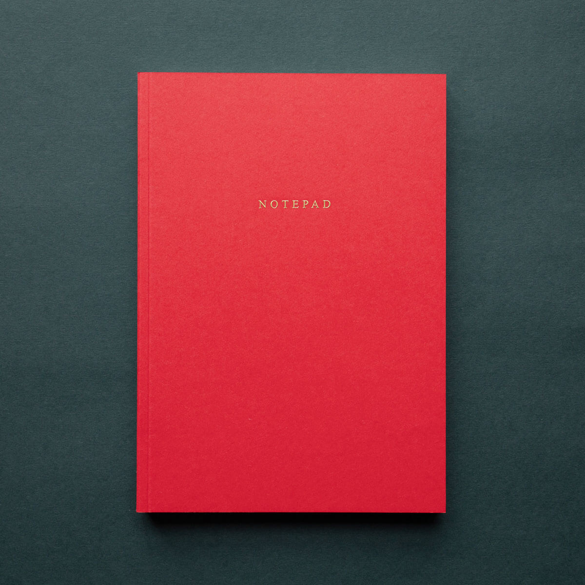 bright red notebook gold engraved luxury stationery