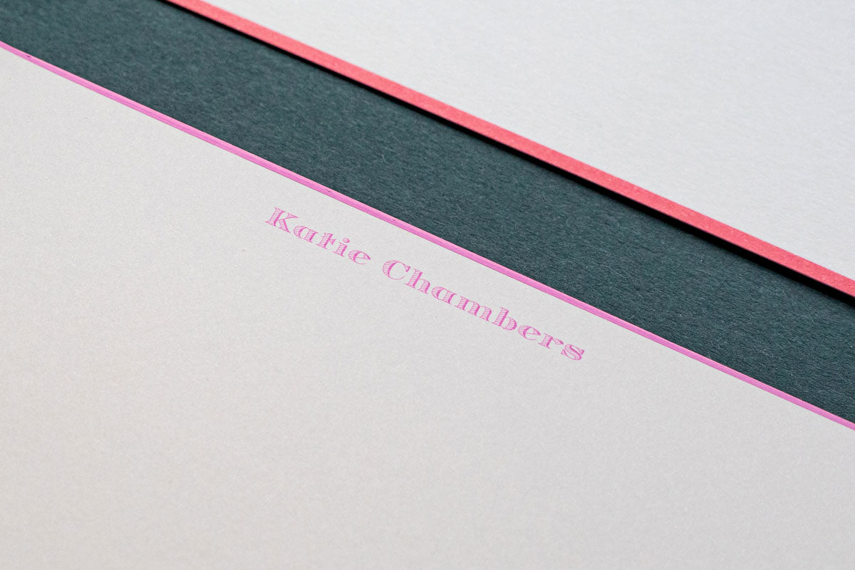 luxury pink printed personal headed white writing paper