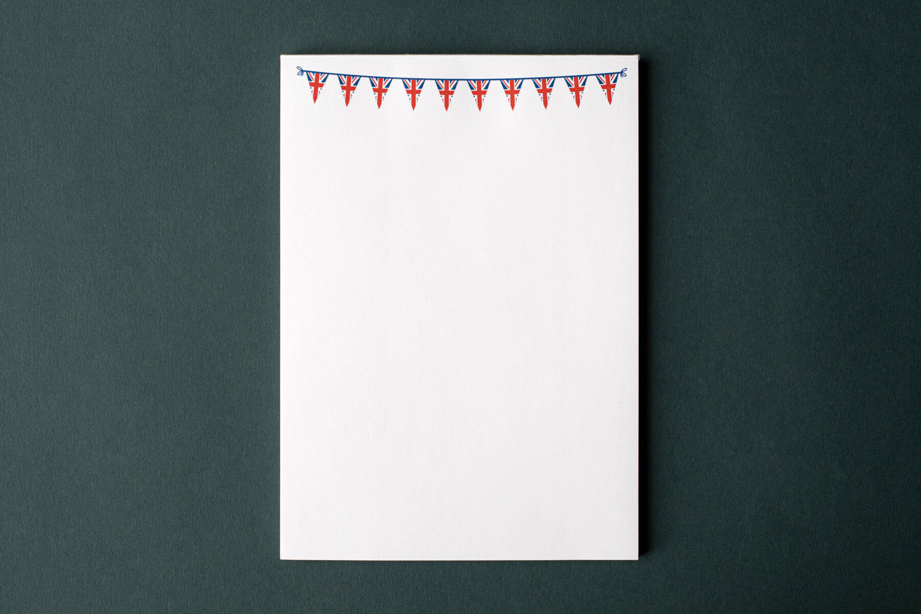 a printed notepad flag bunting design stationery