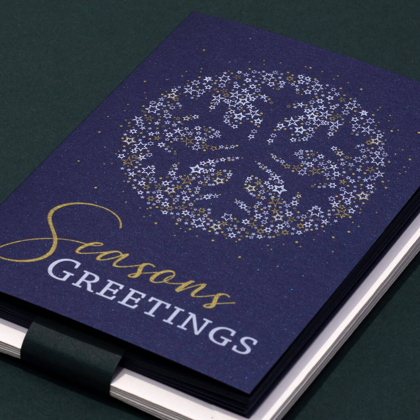 Starry Snowflake Silhouette, Seasons Greetings, Blue (Pack Of 6)