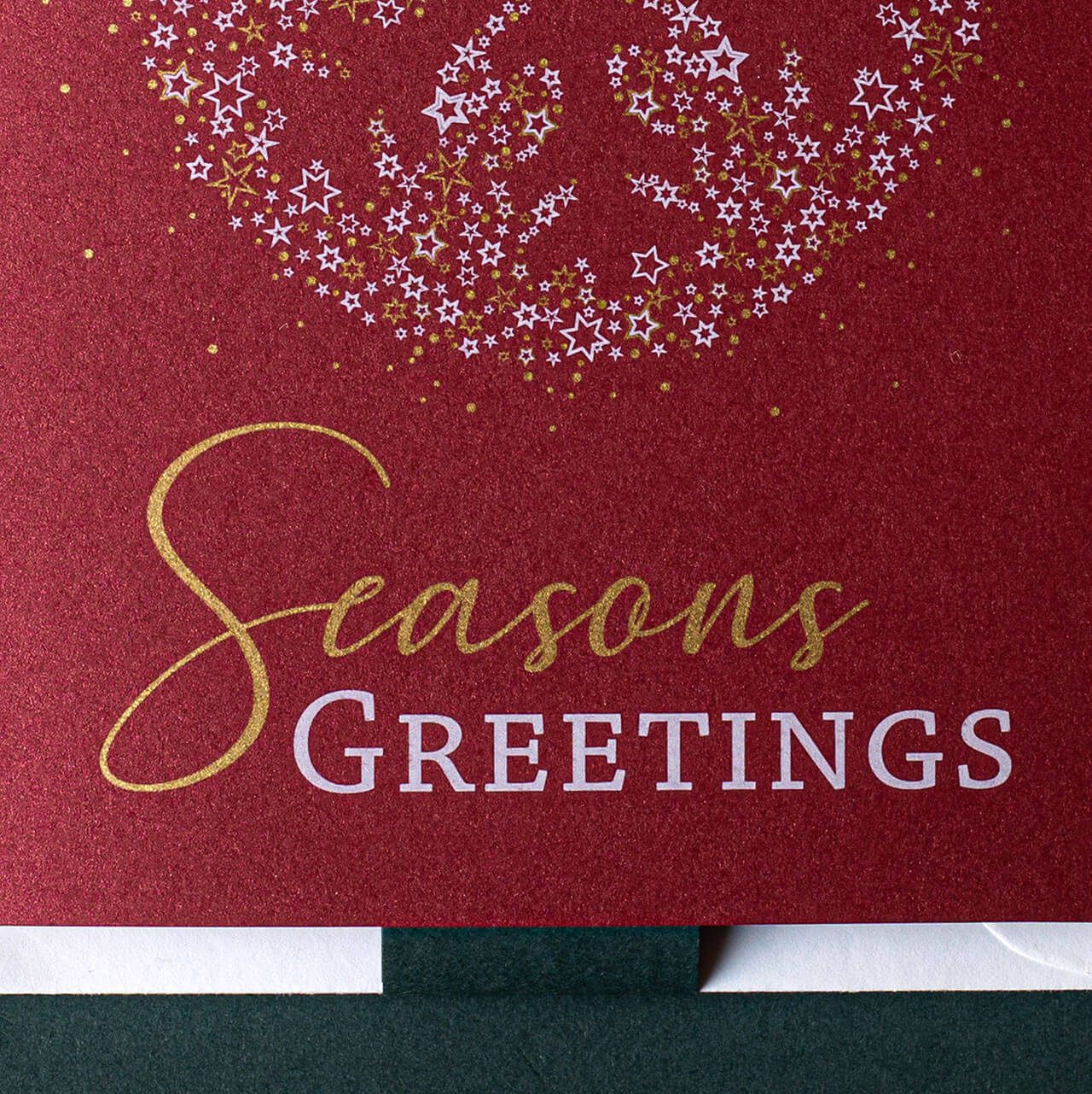 Starry Snowflake Silhouette, Seasons Greetings, Red (Pack Of 6)